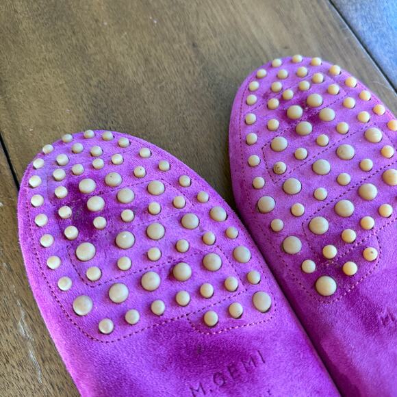 M. Gemi Felize Pink Suede Leather Slip-on Moccasins Flat Sz 38 Italian Handmade - Picture 15 of 16